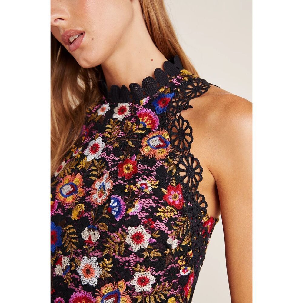 Anthropologie Maeve Kirstie Embroidered Peplum Blouse Size 8